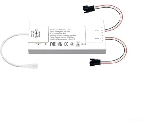 LED Digital Strip Controller mit Mikrofon-Unterstützung für ESP32 und Chips für WLED App Steuerung und musikreaktionsschnelle Lichteffekte (B)