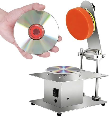 Semi-automatic Disc Polisher,7-Speed Adjustment,6000r/min,DVD/CD Repair Cleaning Machine,Repair Scratches Abrasions Oxidation Unreadable