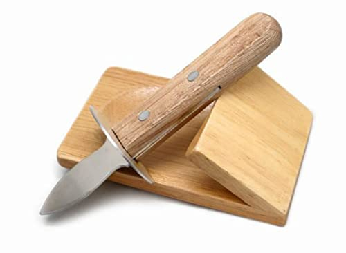 NERTHUS Austernmesser mit Boden, Holz, Edelstahl, 8,5 x 19,5 x 7,5 cm