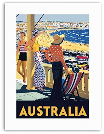 Wee Blue Coo AUSTRALIA BEACH SEA SAND SUN BONDI SWIM Poster Travel Canvas art Prints