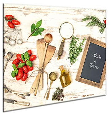 SemUp - Panneau de protection en céramique pour plaque à induction électrique - 60 x 52 cm - Grande planche à découper - Verre trempé - Découpe murale de cuisine