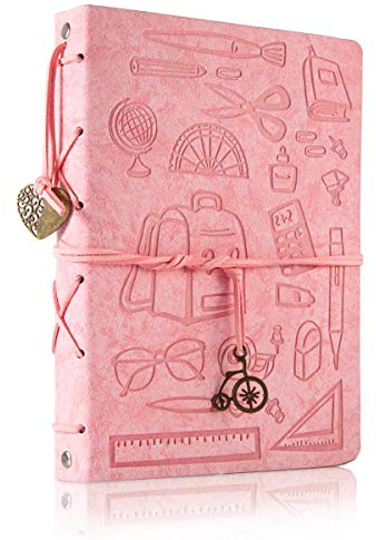 ThxMadam Leder Selbstgestalten zum Fotoalbum Scrapbook Album Foto Buch Vintage Notizbuch DIY Fotobuch mit 60 Schwarze Seiten Geschenk für Weihnachten Geburtstag Jahrestag Valentinstag für Schüler