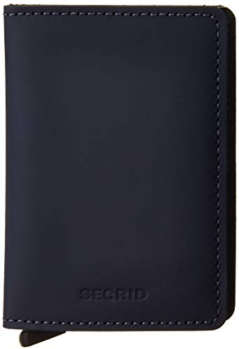 Secrid Slimwallet Matte Night Blue aus Leder, Farbe: Blau, für: 4 bis 6 Karten, 6 zusätzliche Karten, Maße: 68 x 102 x 16 mm, SM-Nightblue