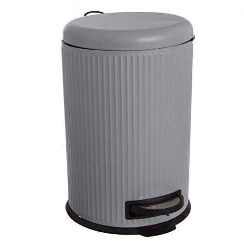 Home Gadgets Cubo de basura de 20 litros con sistema de cierre suave, gris, 43 cm