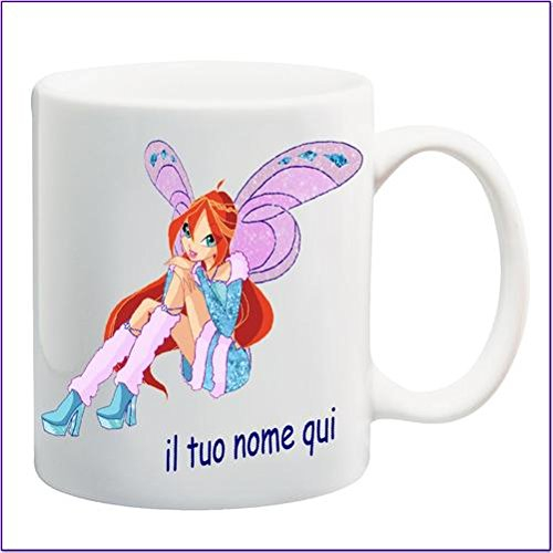 My Cust MUG TAZZA gadget,FATA BLOOM PERSONALIZZATA CON NOME FRASE O FOTO - IDEA REGALO compatibile CON WINX