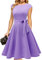 DRESSTELLS Cocktailkleid Damen Elegant 1950er Knielang Rockabilly Hochzeitkleid Vintage Swing Festlich Midilang Lavendel Abendkleid Kurz Sommer Kleid Lavender M