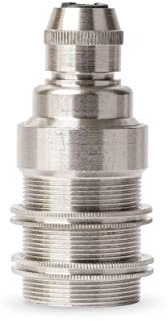 Vintage Gewindemantel (+2 Gewinderinge) Lampenfassung aus Messing - Made in Europe - E14, Nickel Finish