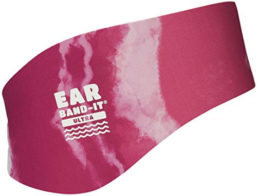 Ear Band-It Ultra Schwimm-Stirnband (hält Wasser draußen, Ohrstöpsel festhalten), von Ärzten empfohlen, Größe S (Alter 1–3 Jahre), Batikfärbung, Pink