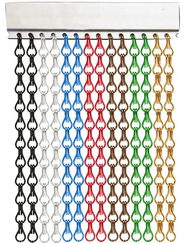 Tenda Antimosche per Porta Finestra a Catena in Alluminio, Personalizzabile per Misura e Colori, Tenda per Mosche a catena da Esterno per Porte, Finestre, Balconi e Verande (ARGENTO, 160 X 240)