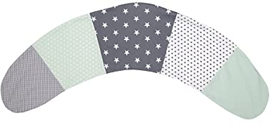 ULLENBOOM ® Stillkissenbezug 170x34 cm Mint Grau (Made in EU) - Bezug für Stillkissen, Seitenschläferkissen & Co mit den Maßen 170x34 cm, 100% Ökotex zertifizierte Baumwolle