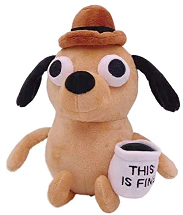 Hund Plüschtier, 25CM/9.8IN Hund Stofftier Plüschpuppe, Weiche Tasse Hund Plüsch, Das ist in Ordnung Hund Plüsch Cartoon Tier Puppe Braun Kaffee Hund Geburtstagsgeschenk