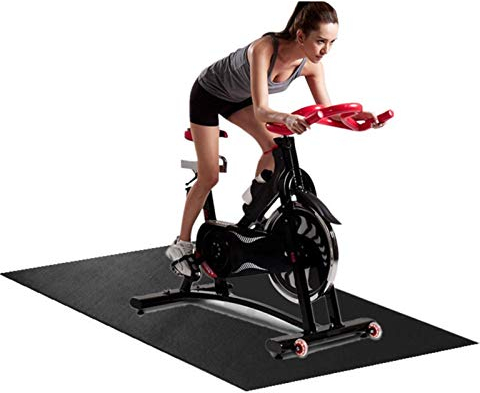 Bodenschutzmatte Fitnessgerät 3mm rutschfeste Unterlegmatte Fitness Schwarz Trainingsmatten Yogamatte Bodenmatte, Für Heimtrainer, Crosstrainer, Rudergerät, Multifunktionsmatte Schutzmatte 180x60cm