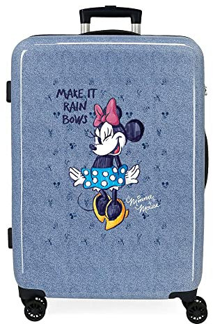 Disney Minnie Make it Rain Bows Valigia media blu 48 x 68 x 26 cm Rigida ABS Chiusura TSA Integrata 70 L 3 kg 4 ruote doppie