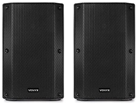 Vonyx VSA10P Passives Lautsprecher Set 1000W - Pa Lautsprecher Passiv, Zweiweg DJ Boxen mit Griffen – Ideal für DJs und Musiker, Hervorragende Klangqualität, Stativkompatibel