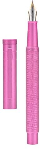 Hongdian Füllfederhalter mit langer Feder und Spitze aus Iridium, Set im klassisches Design mit Konverter und Fülleretui aus Metall, Rosa (Pink Forest)