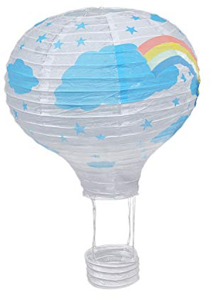 Herold Heißluftballon, 30,5 cm, Lampenschirm, Laterne, aus Papier, Dekoration, , Hochzeit, Deckenlampe, Bogen in Weiß