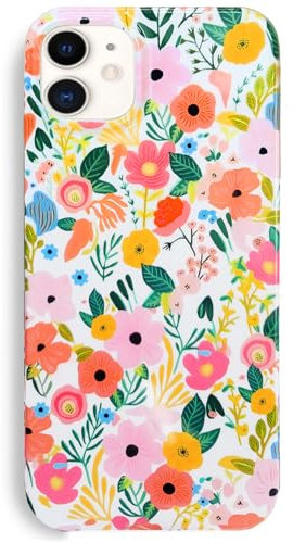 J.west for iPhone 12 Case,iPhone 12 Pro Case 6.1, Soft Shockproof Cute Floral Phone Protective Cover for Women, Garden Flower Pattern Design Slim Fit Anti-Scratch Phone Case for Girl