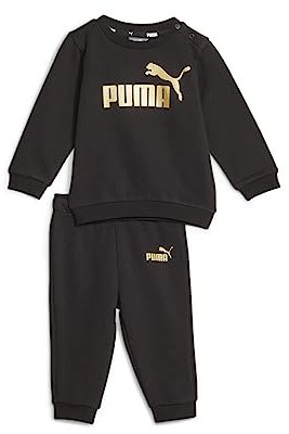 PUMA Unisex Kinder Minicats Ess+ Crew Jogger Fl Trainingsanzug, Puma Schwarz, 86 EU
