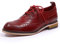 Mona flying Damen Handgefertigt Leder Lace Up Oxfords Wingtip Perforierte Brogues Büro Schuhe,Rot,40.5 EU