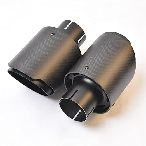 Auspuffblende Auto Auspuffrohr Matt Carbon Endrohr Schwarz Edelstahl Schalldämpferrohr Auto Endrohr (Größe : 60-114mm)
