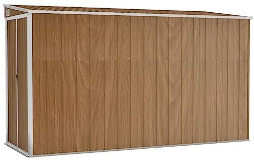 Capanno Giardino a Parete Marrone 118x288x178cm Acciaio Zincato