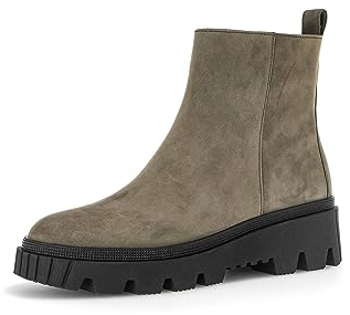 Gabor Damen Biker Boots, Frauen Stiefeletten,Wechselfußbett,Best Fitting,uebergangsschuhe,uebergangsstiefel,warm,Oliv (schwarz),39 EU / 6 UK