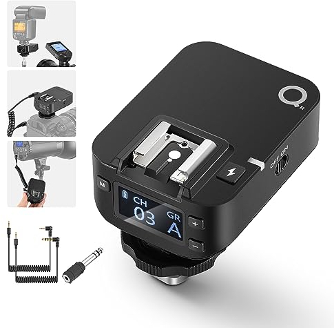 NEEWER QR 2,4G Funk Blitzempfänger für NEEWER QPRO-C,QPRO-N,QPRO-S Auslöser Einzelkontakt mit 2,5mm Synchronisierungsanschluss,Hot Shoes,1/4 Gewinde,für Godox Yongnuo NEEWER Vision4 S101 NW700