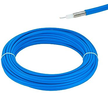 Vecys 49.2ft/15m RG402 Cavo Coassiale RF Semi-flessibile RG402 .141 Cavo con Rivestimento Blu FEP