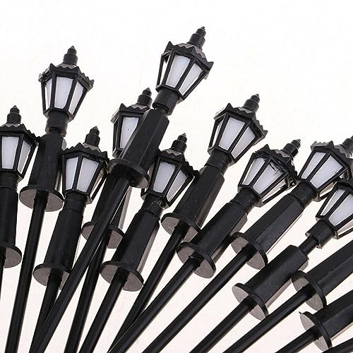 Modell Außenleuchten Modell Gebäude Kit Straßenlaterne, 10X H0 TT LED Straßenlaterne Beleuchtung Lampe Modelleisenbahn Zug 00 Straßenlaterne, Modelleisenbahn