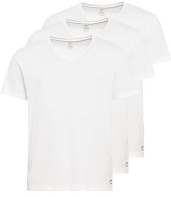 camel active Herren Unterziehshirt im 3-er Pack | Unterhemden mit V-Neck aus einem hochwertigen Baumwollmix mit Elasthan in weiß und schwarz