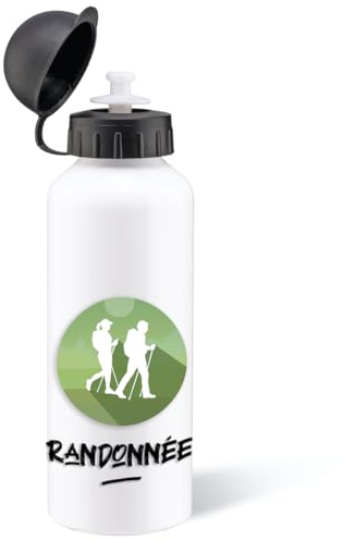 Gourde Randonnée Sport Marche 500ml Bouteille d’Eau Aluminium Réutilisable Ecologique avec Tétine. Idée Cadeau Original Humour Homme Femme Enfant Ami Collègue Utile Anniversaire Noël
