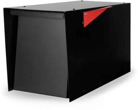 Ilyapa Grande supporto per cassetta postale, resistente alla corrosione, verniciato a polvere, design moderno in acciaio con porta magnetica da incasso