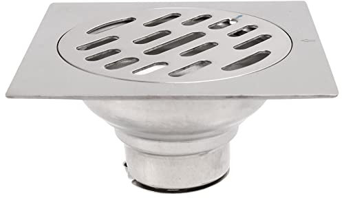 Grnlucja Thick Stainless Steel Anti-Odor Square Floor Drain Waste Drain Cover Hotel Bathroom Shower Drain 100X100mm