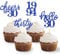 24 PCS Rose Gold Glitter 30th Birthday Cupcake Toppers for Celebrating Thirty Years Old Birthday Party Decorations for 30th Anniversary Party Supplies (Blue2)