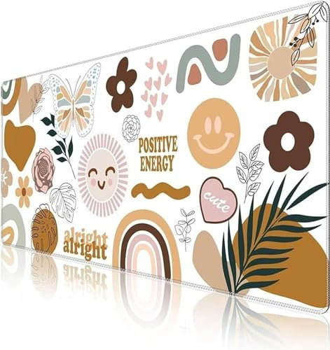 Tapis de Souris XXL Fleur Soleil Grand Tapis de Souris Gamer 1200x600x3mm Gaming Mousepad avec Base en Caoutchouc Antidérapant Améliore la précision et la Vitesse