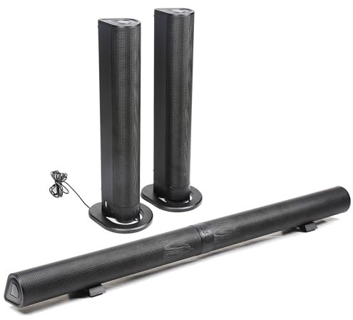 Barra de Sonido para TV y PC 2 en 1: Desmontable, Bluetooth 5.3 Soundbar, Ecualización Personalizable y Graves Ajustables, Conexión Óptica/Aux