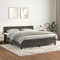 Willood Boxspringbett mit Matratze Dunkelgrau 180x200 cm SamtBlock mit Quadraten