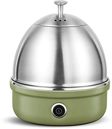 Electric Egg Cooker with Auto Shut Off Up to 7 Eggs, Buzzer and Stainless Steel Tray - Perfect for Soft, Medium, Hard Boiled, Poached, and Custard Eggs - Stainless Steel