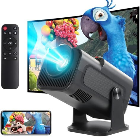 HY320 Mini Portable 4K Smart Projector, Android 11.0, WiFi 6, Bluetooth 5, Auto Keystone, 30-130 Screen, 180° Rotatable, Home Theater Projector