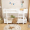 FEZTOY Hochbett Kinderbett 90x200, Etagenbett Stockbett für 2 Kinder mit Rausfallschutz und 2 Lattenrost, Massivholz Kinderbett, Jugendbett, Doppelbett Hausbett,ohne Matratze