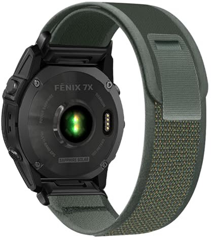 SumRioo QuickFit 26mm Watch Strap for Garmin Fenix 8/8 Solar 51mm/7X Pro Solar/7X Pro/7X/6X Pro/6X/5X Plus/5X/3/3HR, Nylon Trail Loop Band for Garmin Epix 2 Pro 51mm, Tactix Delta, Green