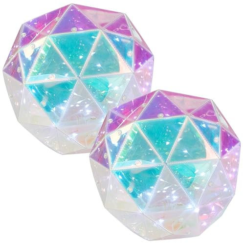 URBNLIVING 20 cm lange schillernde Kugel-Dekoration, 30 LED-Lichterkette, batteriebetrieben, für Innen- und Außenbereich, dekorative Beleuchtung für Kinderzimmer, Weihnachten, Hochzeit, Festival,