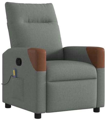 vidaXL Massagesessel Dunkelgrau Stoff, Massage TV-Sessel, Sessel mit Massagefunktion, Fernsehsessel, Massage Fernsehsessel, TV-Sessel, Sessel