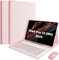 MicroTunk Cover Per IPad Pro 13 Pollici (M4 2024) con Ltaliano Tastiera (QWERTY) Essere Caricata Keyboard Bluetooth Wireless Mouse Coperchio Protettivo con Scanalatura Portapenna Case Rosa