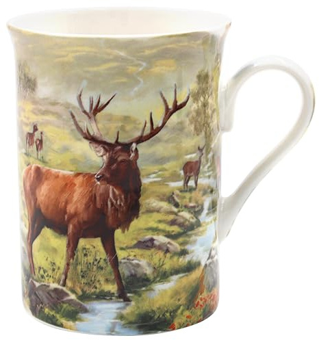 The Leonardo Collection Stag Mug Macneil Studios, Tea and Coffee Mugs for Hot Drinks | Fine China Printed Mugs for Kitchen & Home | Reusable Ceramic Cups for Every Occasion | Gifts for Women & Men