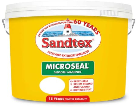 Black Smooth Soft Sheen Sandtex Masonry Paint, 10L