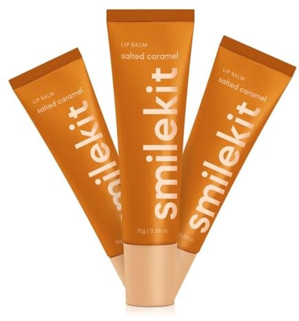 Smilekit® Flavoured Lip Balm | 6 Insane Flavours | Natural Gloss Beauty | Zero Tint | Flavoured Lip Balm with Natural Oils and Vitamins | Travel Pack (One Size, Salted Caramel)