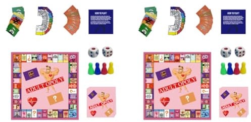 2set Paar-Games im Doppelpack – Erwachsenen-Opoly-Brettspiel für Paare, Beziehungs-Kartenspiele, Tragbares Gesellschaftsspiel zum Geburtstag, Date Night Geschenk für Ehemann und Ehefrau