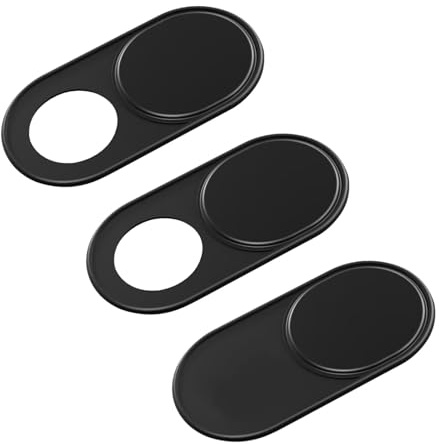 ANFAFFIA Metal Webcam Cover, Pack of 3, Ultra-Thin Metal Slider Camera Cover Accessories for Laptop, MacBook Pro, MacBook Air, iPad Air, Mobile Phone, Tablet, Mac, PC - Black