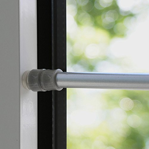 Klemmstange für Fenster Gardine Länge wählbar bis 120 cm (40-60 cm (silber))